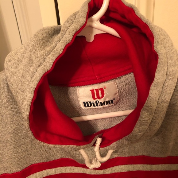 Vintage Wilson Tennis Hoodie Red Ringer Sweatshirt - Picture 9 of 11